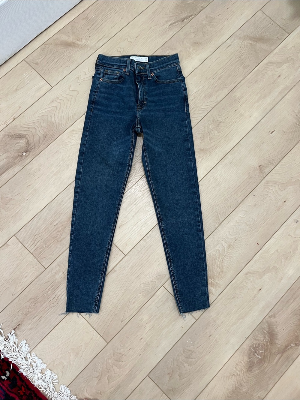 Topshop Dark Blue High-Rise Skinny Jeans
